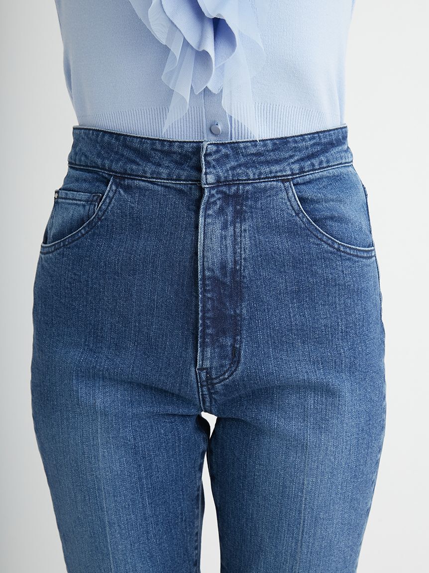 CELFORD「ハイライズ美脚ストレッチテーパードデニムパンツ」|デニム|