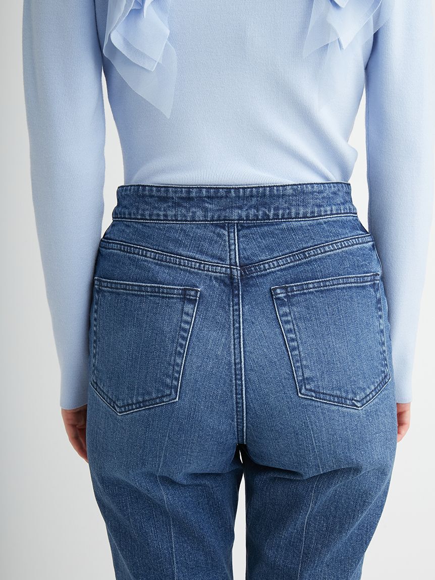 CELFORD「ハイライズ美脚ストレッチテーパードデニムパンツ」|デニム|