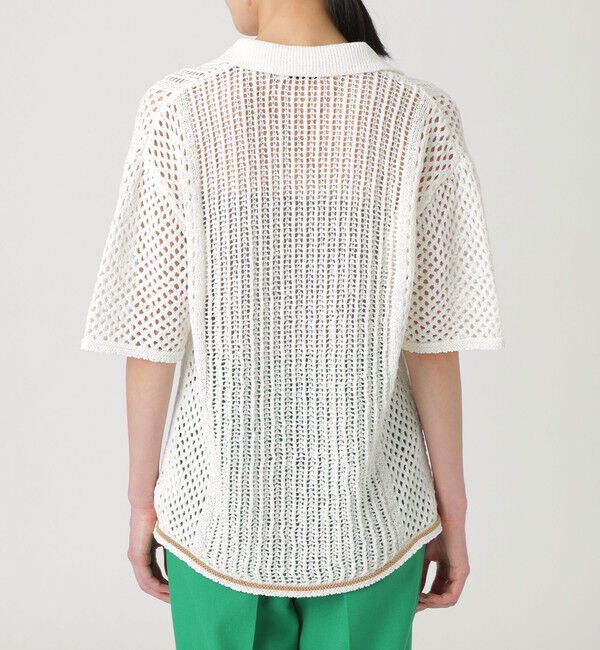  「オープンワークニットポロシャツ」|ポロシャツ|