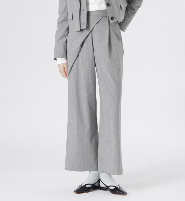  「ラップワイドパンツ」|その他|グレー