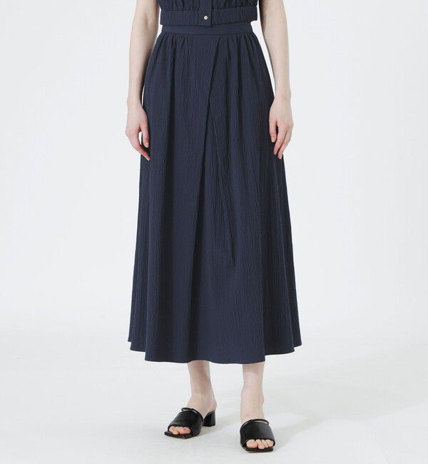  「ギャザーボリュームスカート」|スカート|ネイビー