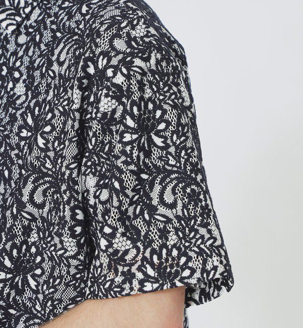  「バイカラーレースショートスリーブシャツ」|シャツ・ブラウス|