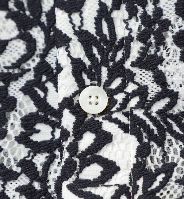  「バイカラーレースショートスリーブシャツ」|シャツ・ブラウス|