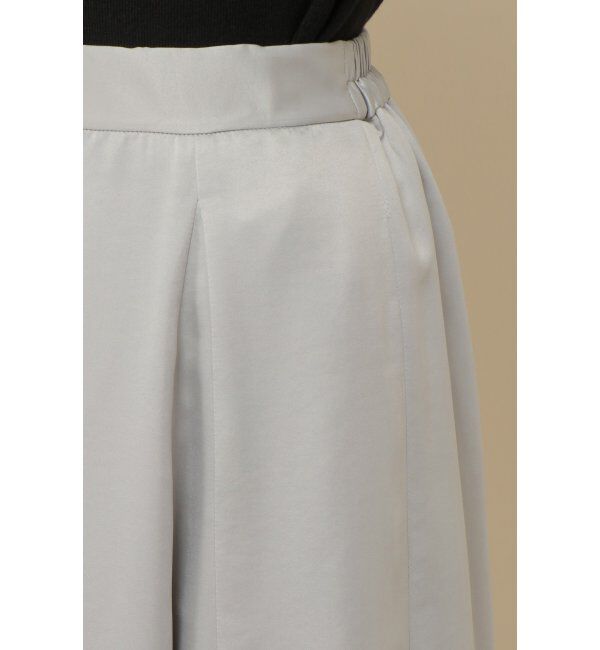 IKKA LOUNGE「サテン切り替えロングスカート」|スカート|