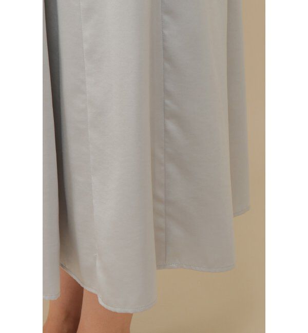 IKKA LOUNGE「サテン切り替えロングスカート」|スカート|