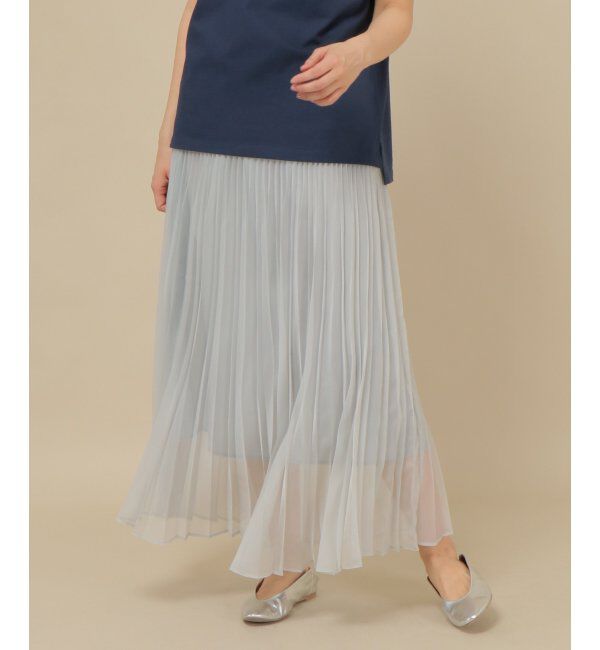 IKKA LOUNGE「シアプリーツスカート」|スカート|グレイ