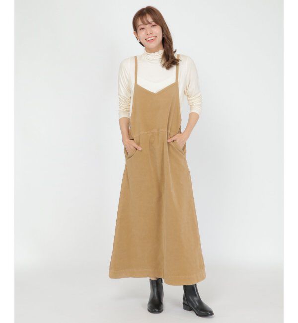 ikka「Wrangler コーデュロイジャンパースカート」|ワンピース|ベージュ