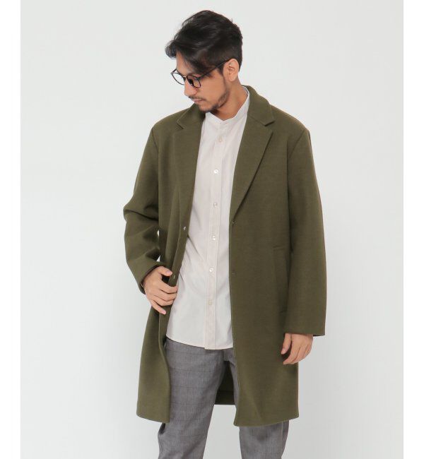IKKA LOUNGE「メルトンストレッチチェスターコート」|その他|オリーブ