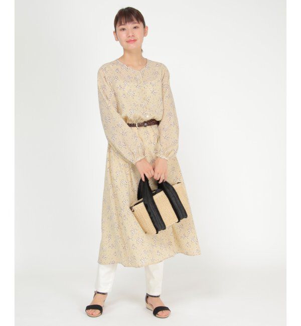 ikka「小花柄プリントワンピース」|ワンピース|レモンイエロー