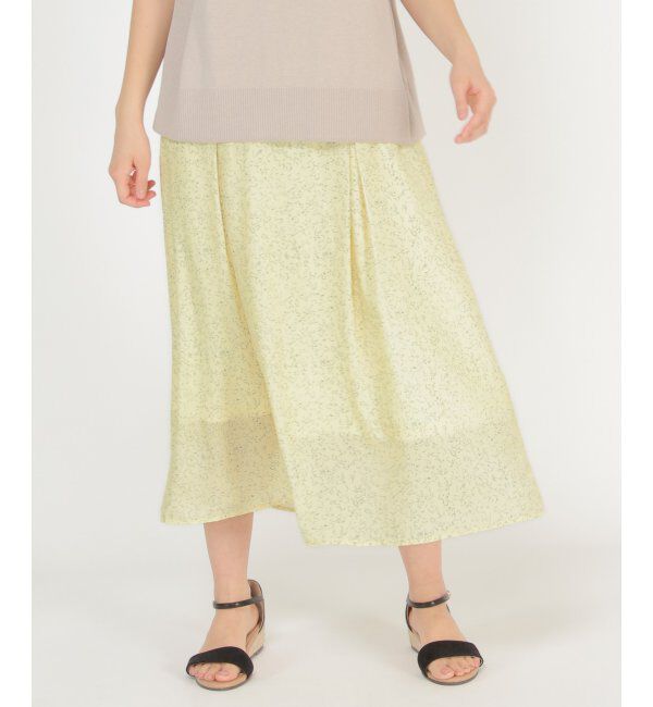 ikka「プリントタックスカート」|スカート|レモンイエロー