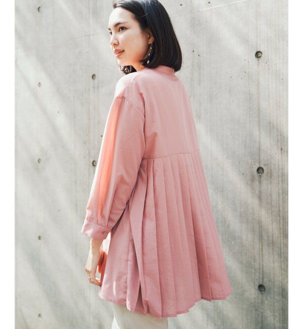 ikka「バックプリーツ7分チュニック」|シャツ・ブラウス|ローズピンク