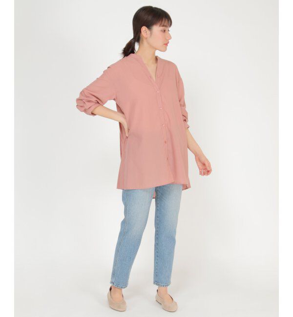 ikka「バックプリーツ7分チュニック」|シャツ・ブラウス|