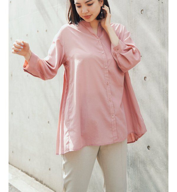 ikka「バックプリーツ7分チュニック」|シャツ・ブラウス|