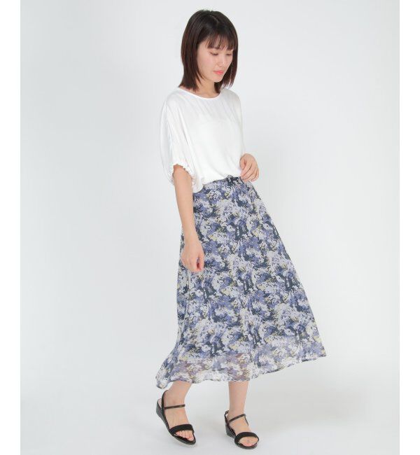 IKKA LOUNGE「大柄フラワープリントスカート」|スカート|