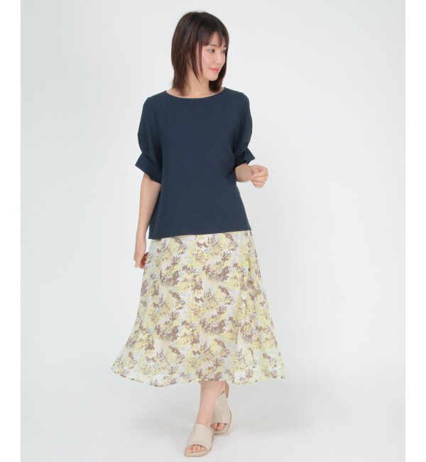 IKKA LOUNGE「大柄フラワープリントスカート」|スカート|