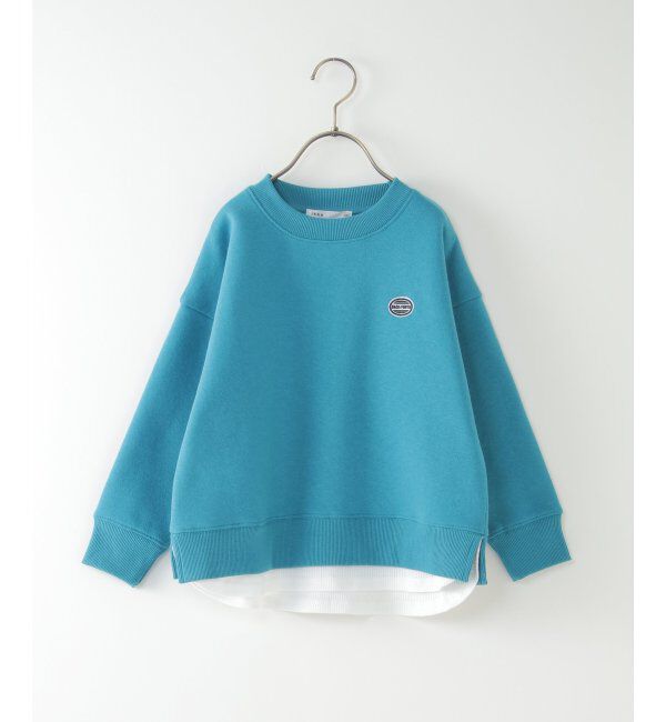 ikka kids「裏起毛裾レイヤードトレーナー（120~160cm）」|Tシャツ・カットソー|ブルー