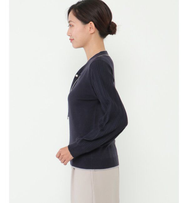 IKKA LOUNGE「ボウタイ袖プリーツニット」|プルオーバー|