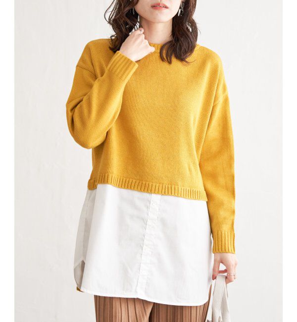 ikka「前後2WAY切り替えニットチュニック」|プルオーバー|