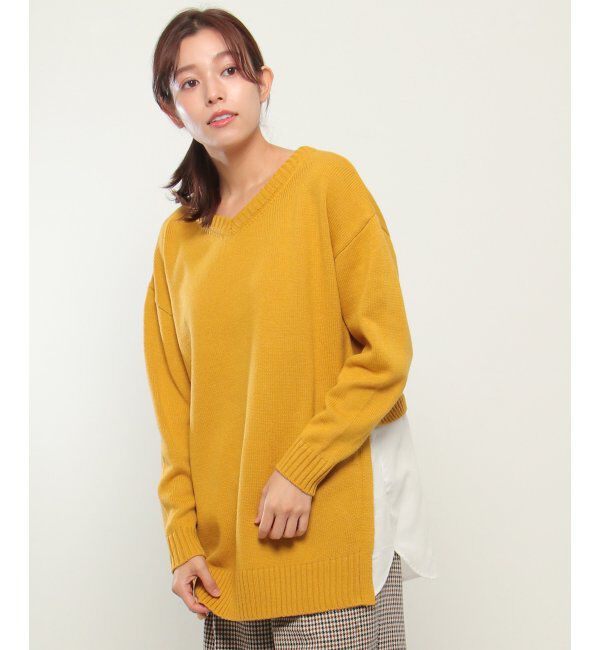 ikka「前後2WAY切り替えニットチュニック」|プルオーバー|