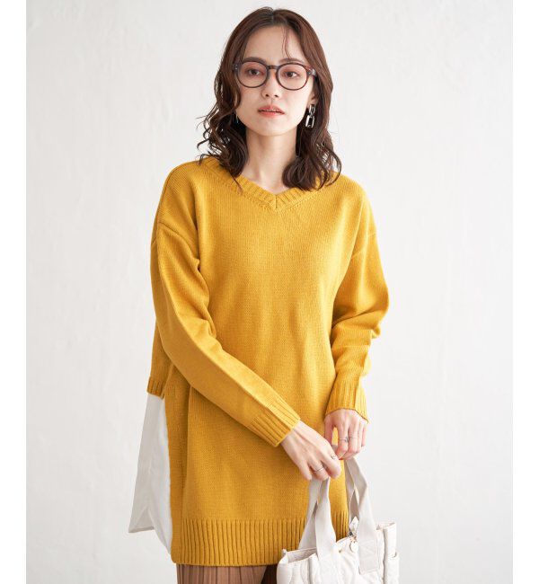 ikka「前後2WAY切り替えニットチュニック」|プルオーバー|