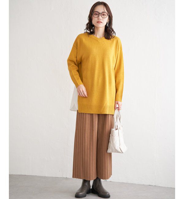 ikka「前後2WAY切り替えニットチュニック」|プルオーバー|