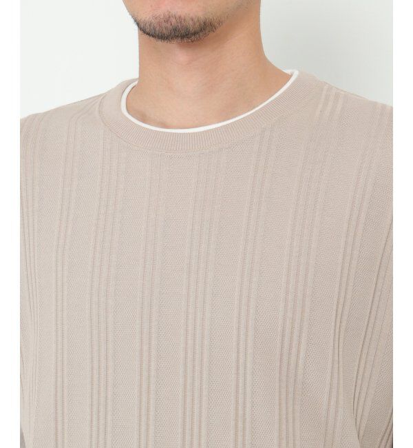 ikka「ランダムジャガードフェイクベストロンT」|Tシャツ・カットソー|