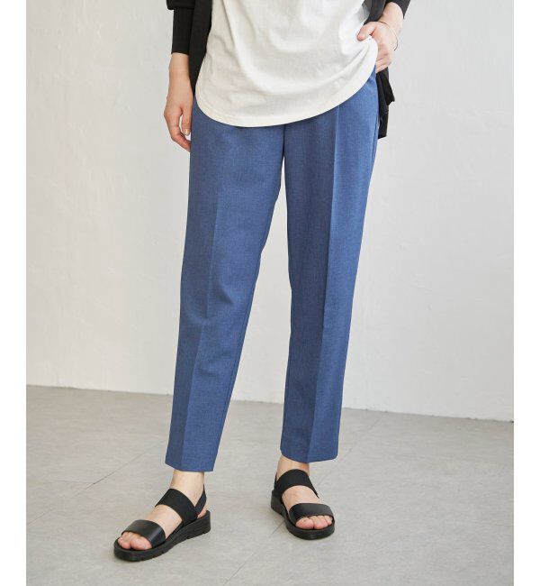 ikka「リネンライクテーパードパンツ」|その他|ミディブルー