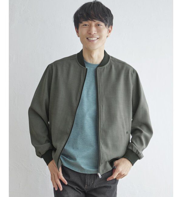 ikka「イージーケアリネンライクブルゾン」|ブルゾン・スタジャン|ミディグレイ