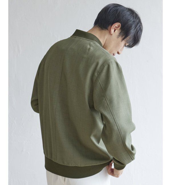 ikka「イージーケアリネンライクブルゾン」|ブルゾン・スタジャン|