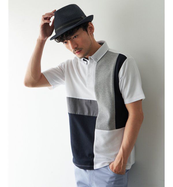 ikka「鹿の子切り替えポロシャツ」|その他|