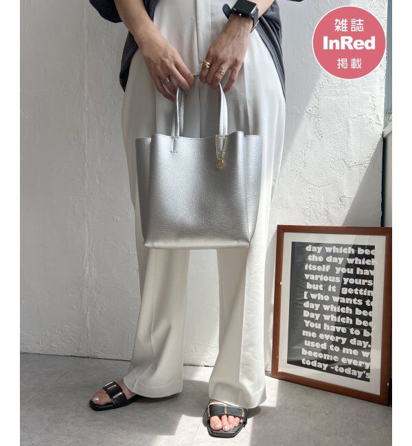 ikka「【雑誌InRed11月号掲載】GOKU楽PU三層ミニトートバッグ【軽量】」|その他|シルバー