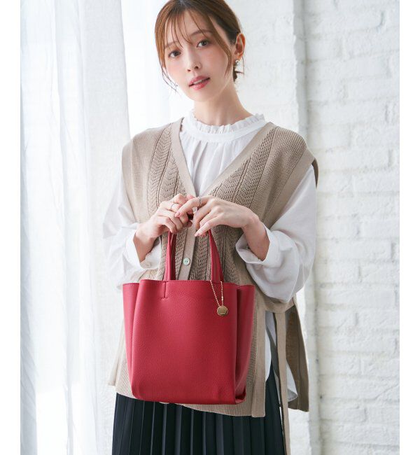 ikka「【雑誌InRed11月号掲載】GOKU楽PU三層ミニトートバッグ【軽量】」|その他|