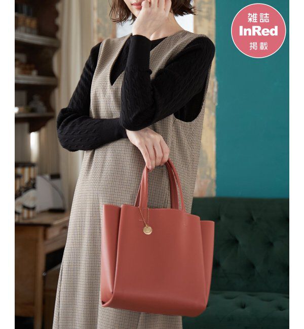 ikka「【雑誌InRed11月号掲載】GOKU楽PU三層ミニトートバッグ【軽量】」|その他|ピンク