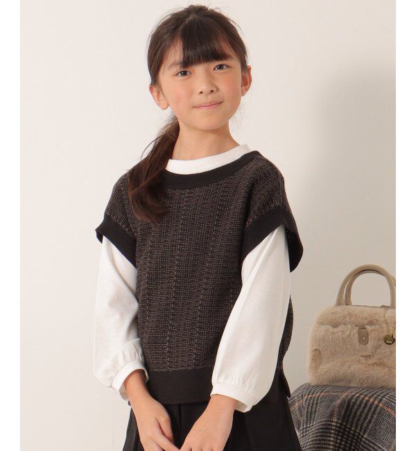ikka kids「【2点セット／親子おそろい】3WAYニットベストセット（120~160cm）」|その他|ブラック