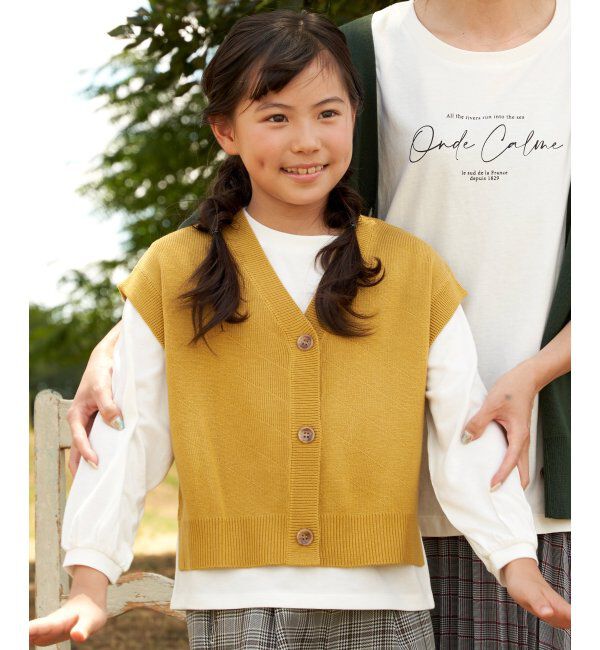 ikka kids「【2点セット／親子おそろい】3WAYニットベストセット（120~160cm）」|その他|イエロー