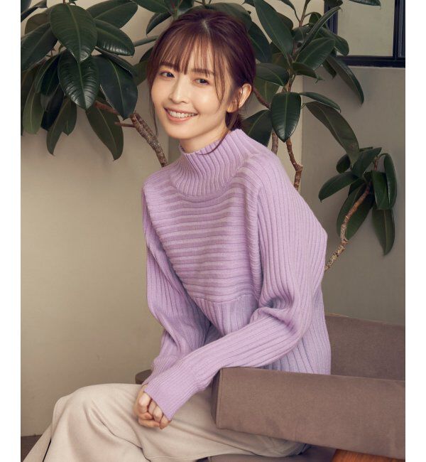 ikka「7Gワイドリブ切り替えプルオーバー」|プルオーバー|ライラック