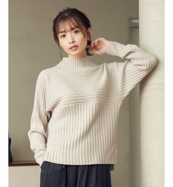 ikka「7Gワイドリブ切り替えプルオーバー」|プルオーバー|ベージュ