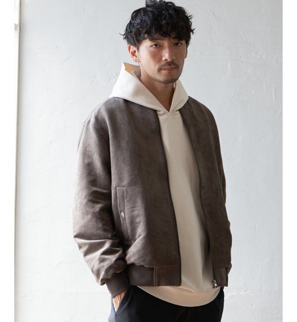ikka「フェイクレザーブルゾン」|ブルゾン・スタジャン|ミディグレイ