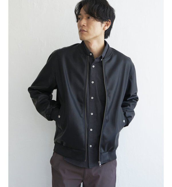 ikka「フェイクレザーブルゾン」|ブルゾン・スタジャン|ブラック