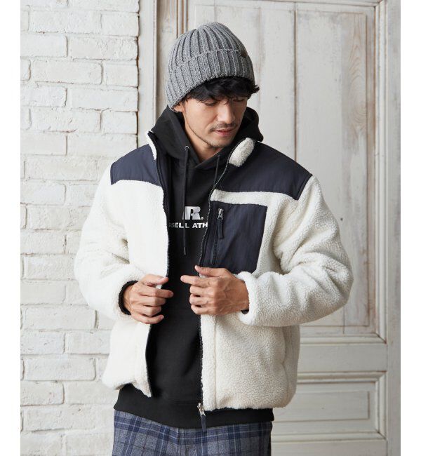 ikka「【2WAY】リバーシブル切り替えボアブルゾン」|ブルゾン・スタジャン|