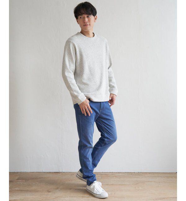 ikka「メランジ鹿の子裏起毛プルオーバー」|パーカー|