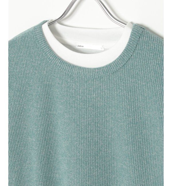 ikka「【2点セット】メランジ畦プルオーバーインナーセット」|パーカー|