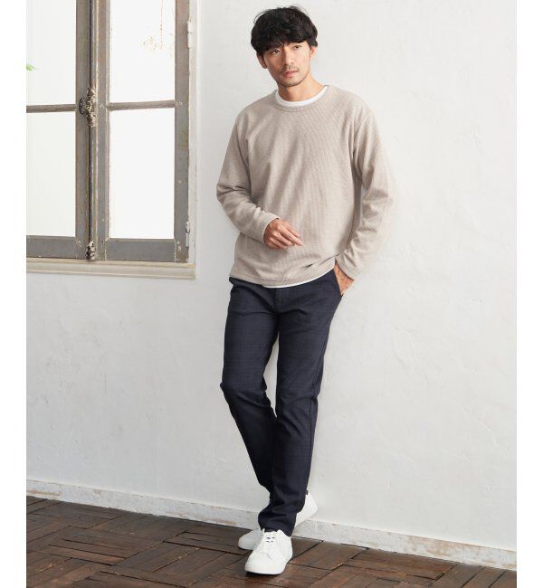 ikka「【2点セット】メランジ畦プルオーバーインナーセット」|パーカー|