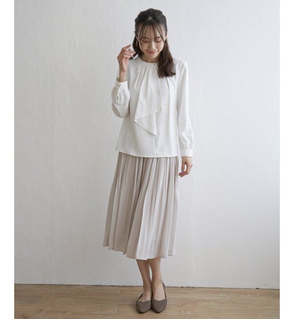 IKKA LOUNGE「ドレープタイブラウス」|シャツ・ブラウス|