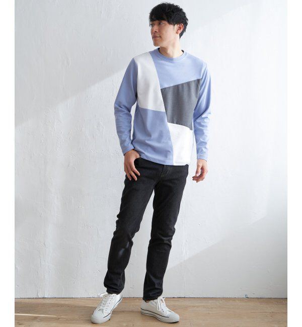 ikka「ブロックスポンチロンT」|Tシャツ・カットソー|