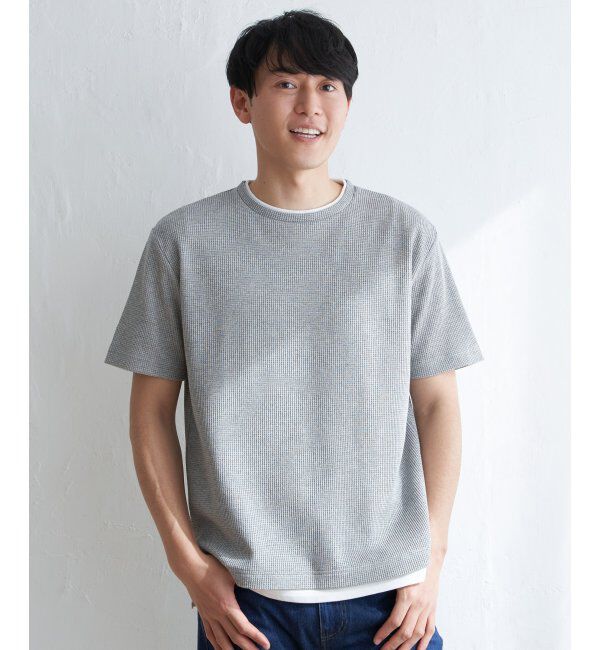 ikka「メランジワッフルフェイクT」|Tシャツ・カットソー|