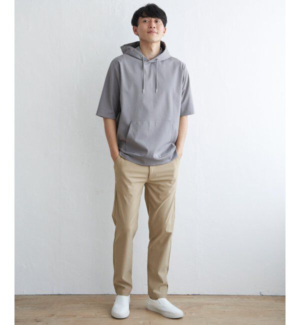 ikka「【接触冷感／抗菌防臭】GOKU楽セイケツ5分袖パーカー」|Tシャツ・カットソー|