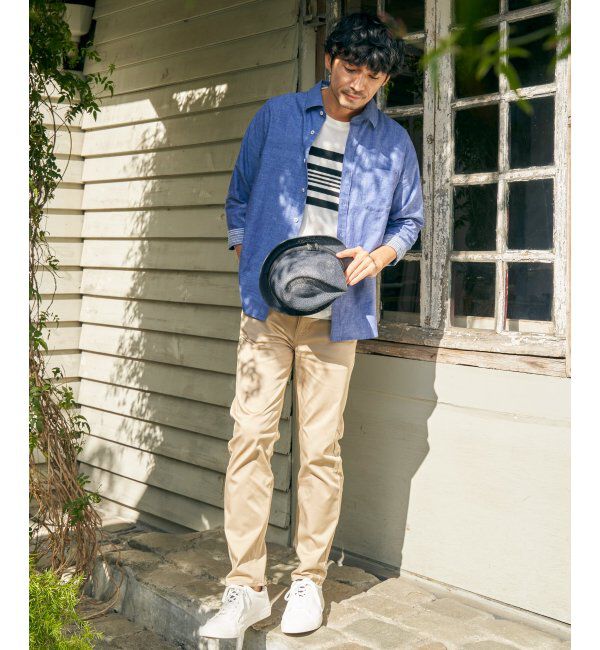 ikka「【吸水速乾】7分袖イージーケアリネン無地シャツ」|シャツ・ブラウス|