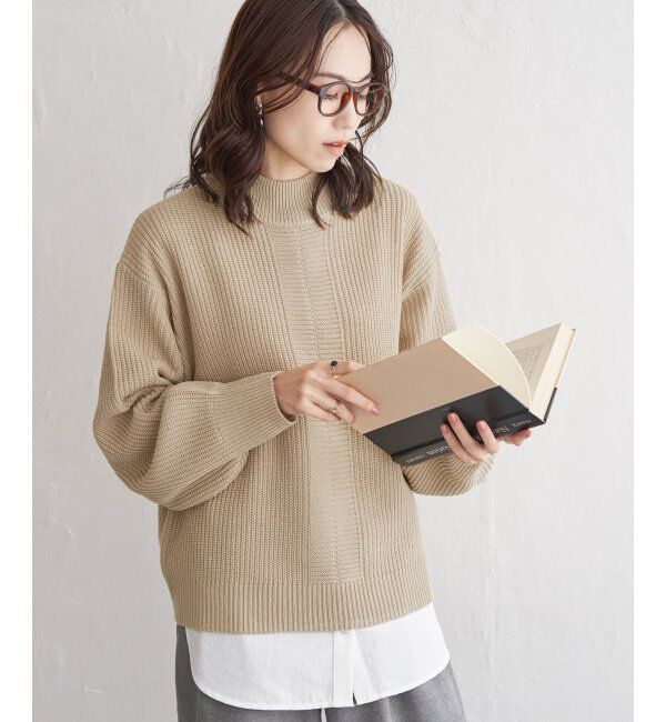ikka「ラメ畦ハイネックニットプルオーバー」|プルオーバー|