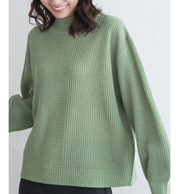 ikka「ラメ畦ハイネックニットプルオーバー」|プルオーバー|